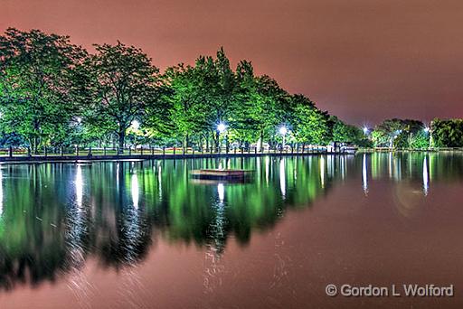 Centennial Park From The Water At Night_P1160238-40.jpg - Photographed along the Rideau Canal Waterway at Smiths Falls, Ontario, Canada.